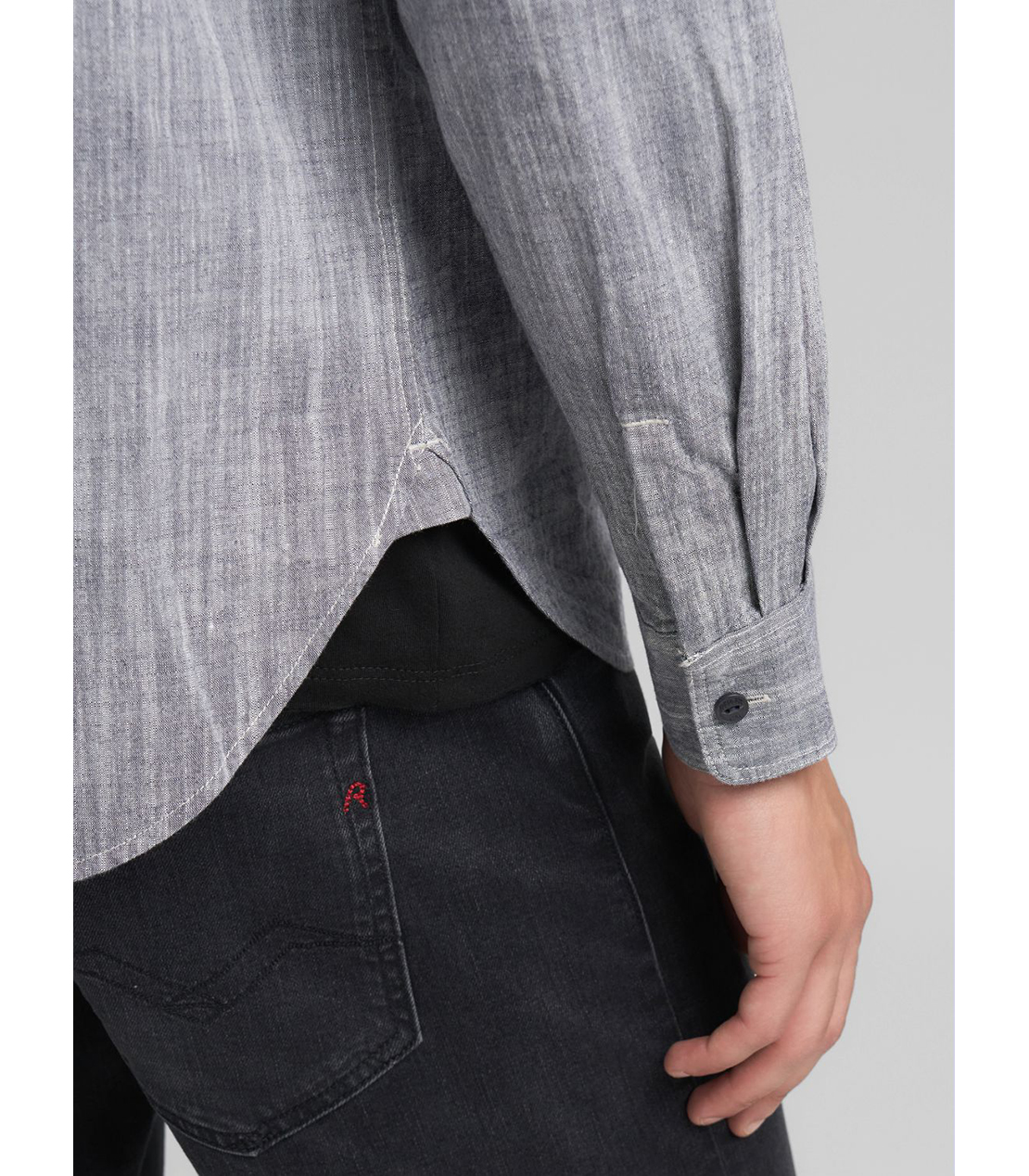 コットンシャンブレーシャツ 詳細画像 ライトグレー 7